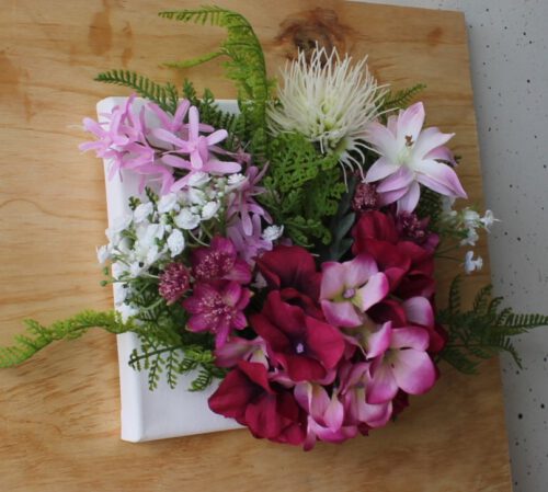 Roze wit bloemstuk 20x20 - Afbeelding 2