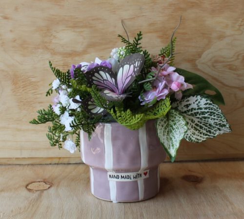 Schattig Roze wit paars bloemstukje